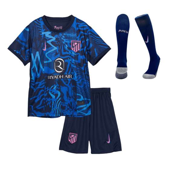 Kids Atletico Madrid Custom Third Away Full Soccer Kits 2024-25