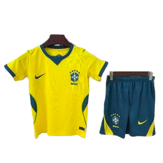 Brazil 2026 World Cup Home Kids Short Sleeve Kit &amp; Jersey + Shorts Fan Version