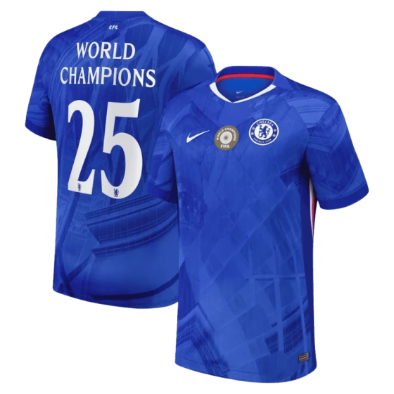 Chelsea Cup Dri FIT ADV home jersey for 2025-26 season -World Champion 25 badge