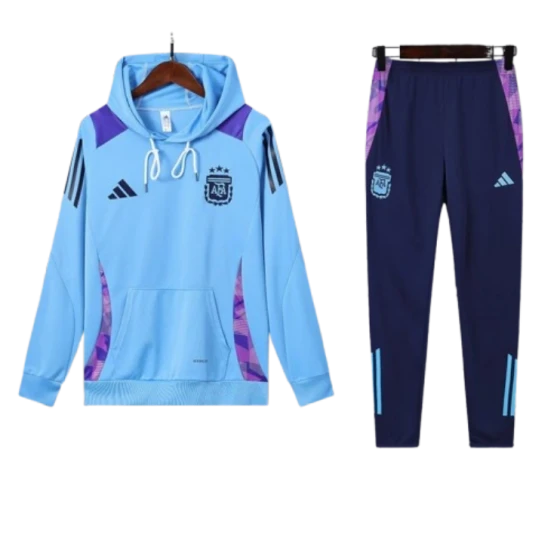 Argentina Nation 2024-25 Hooded Blue Training Tracksuit Kit