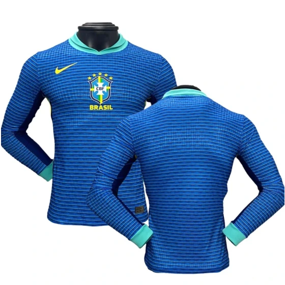 Authentic Soccer Jersey Brazil Away Shirt Long Sleeve 2024