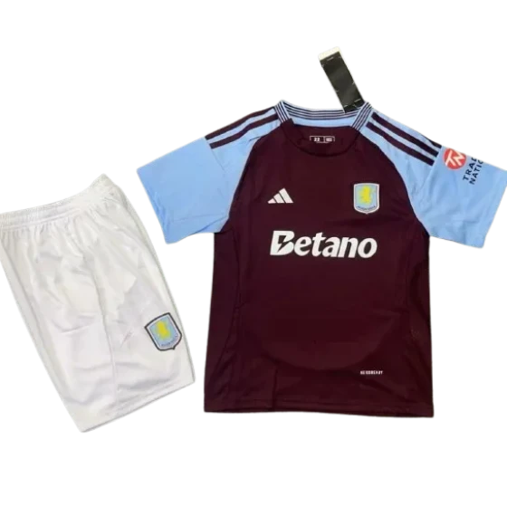 Kids Aston Villa Home Kits(Jersey+Shorts) 24/25