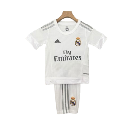 Real Madrid 15-16 Home Retro Kids Kits Children Sets Football Jersey
