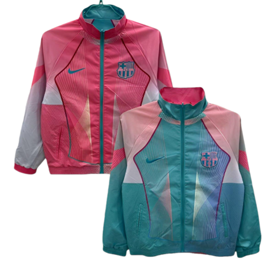 25-26 Barcelona Pink&amp;Blue Training Windbreaker Double-Sided Jackets