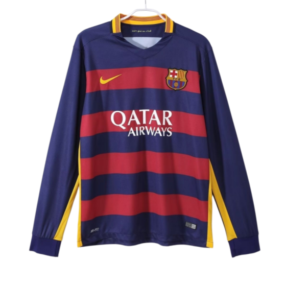 15-16 Barcelona Retro Home Long Sleeve Football jersey Fan Version