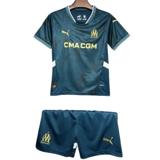 24-25 Marseilles Away Soccer Kids Kit Jersey+Shorts