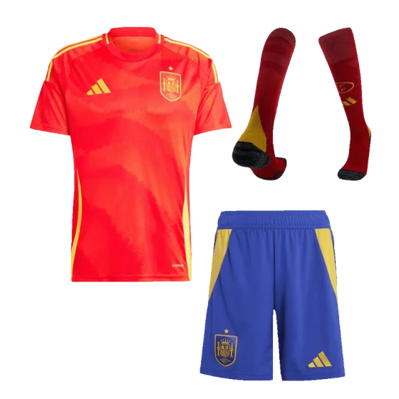 Spain Home Whole Kit(Jersey+Shorts+Socks) Euro 2024