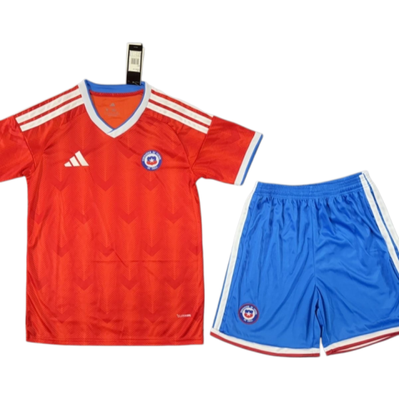 Chile World Cup 2026 Home Kids Short Sleeve Kit &amp; Jersey + Shorts Fan Version