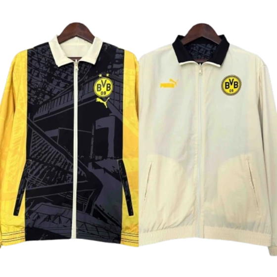 2024 Dortmund Trench Coat Reversible Windbreaker Double-Sides Jacket Sport