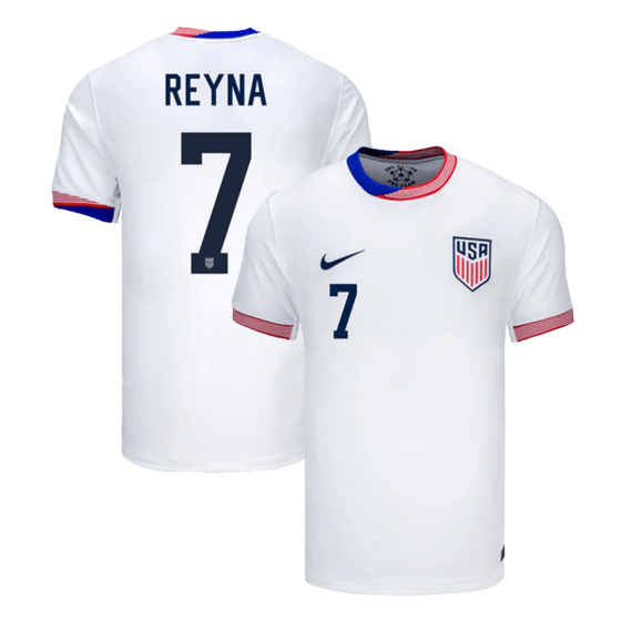 REYNA #7 Authentic Soccer Jersey USA Nation Home Shirt 2024