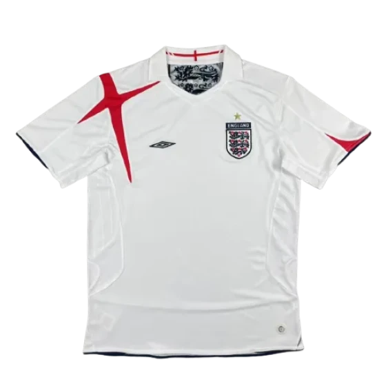 2006 England Retro Soccer Jersey Home Replica World Cup