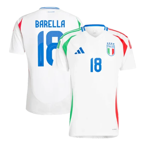 Italy Away Jersey BARELLA #18 CHIESA #14 DIMARCO #3 EURO 2024