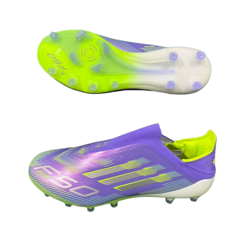 F50 shoelace free fully knitted waterproof AG Football Shoes