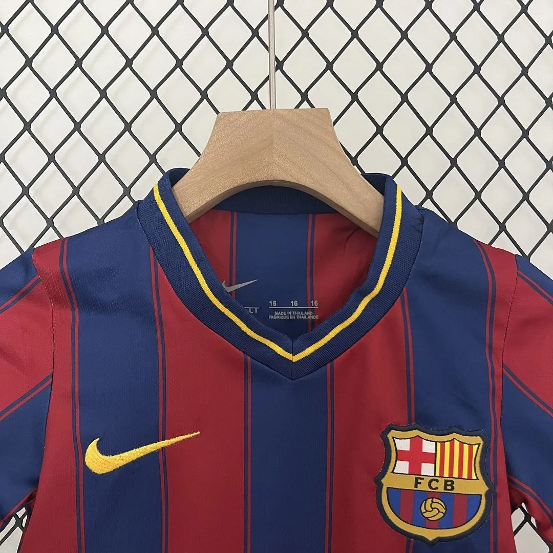 09-10 Barcelona Home Retro Kids Football Jersey Kit