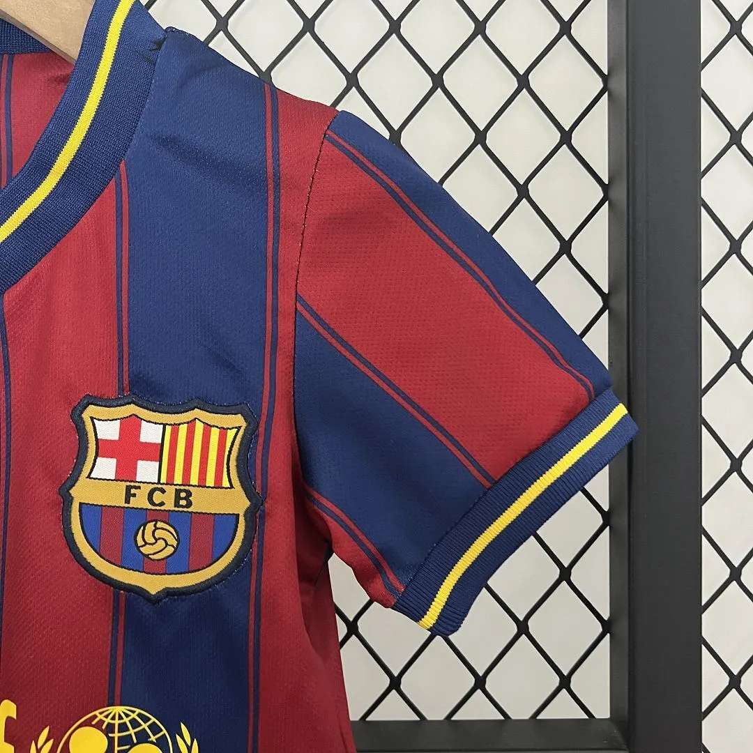 09-10 Barcelona Home Retro Kids Football Jersey Kit