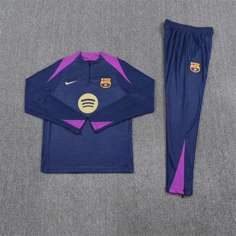 25-26 Barcelona Navy Training Kits Long Football Track suits