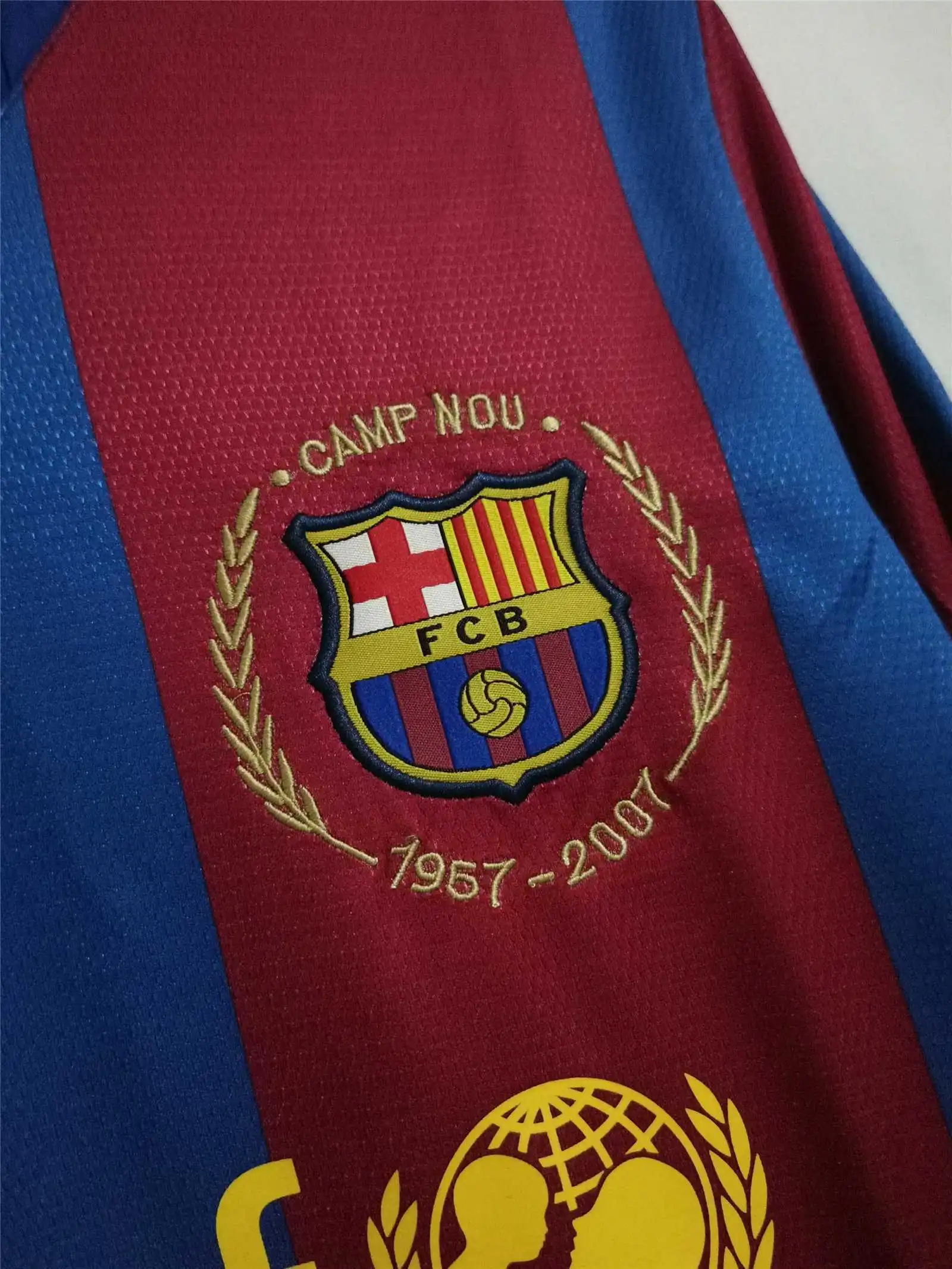 07-08 Barcelona Retro Home Long sleeves 50-Years Anniversary Football jersey