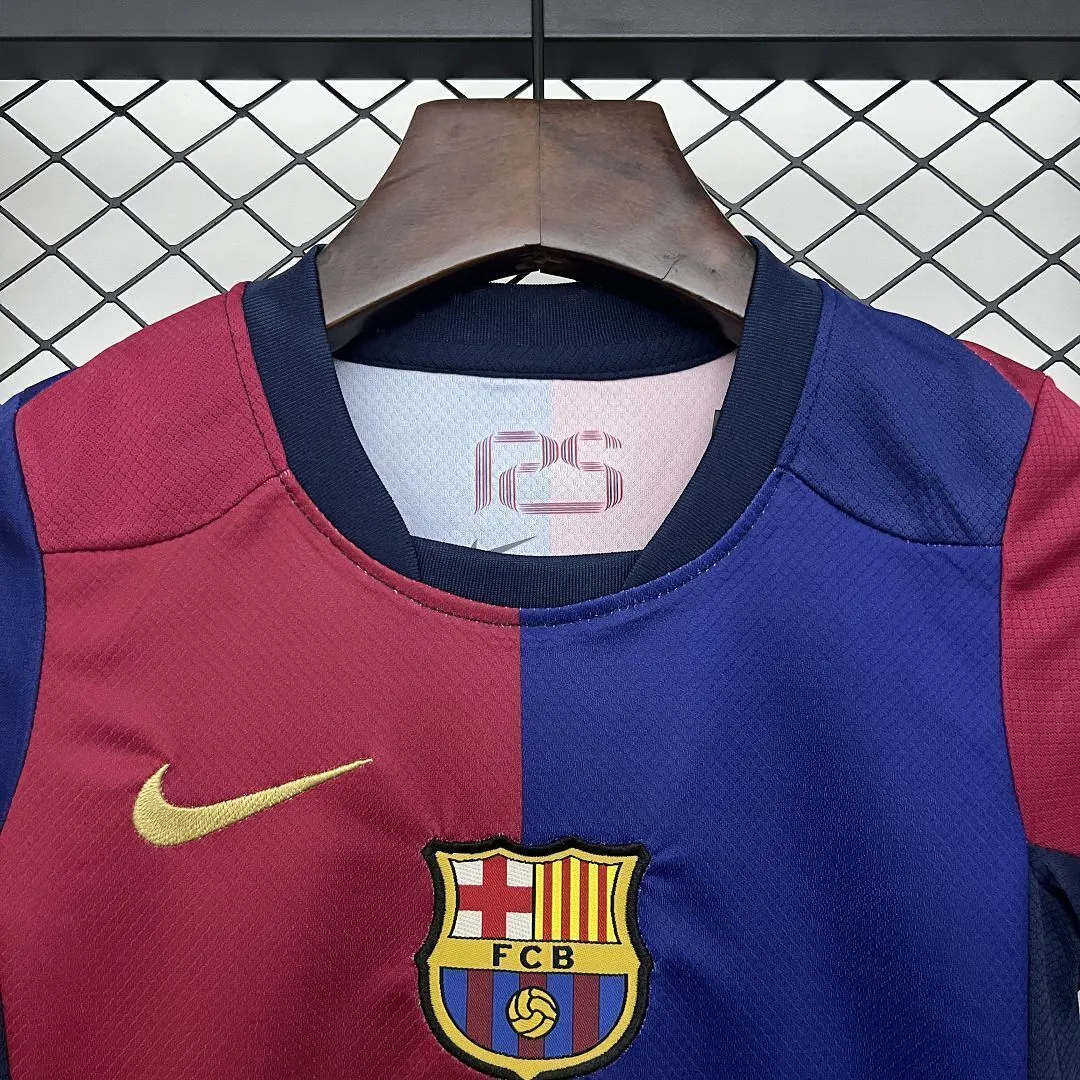 Barcelona x Travis Scott 2025-26 Home Kids Short Sleeve Kit Fan Version