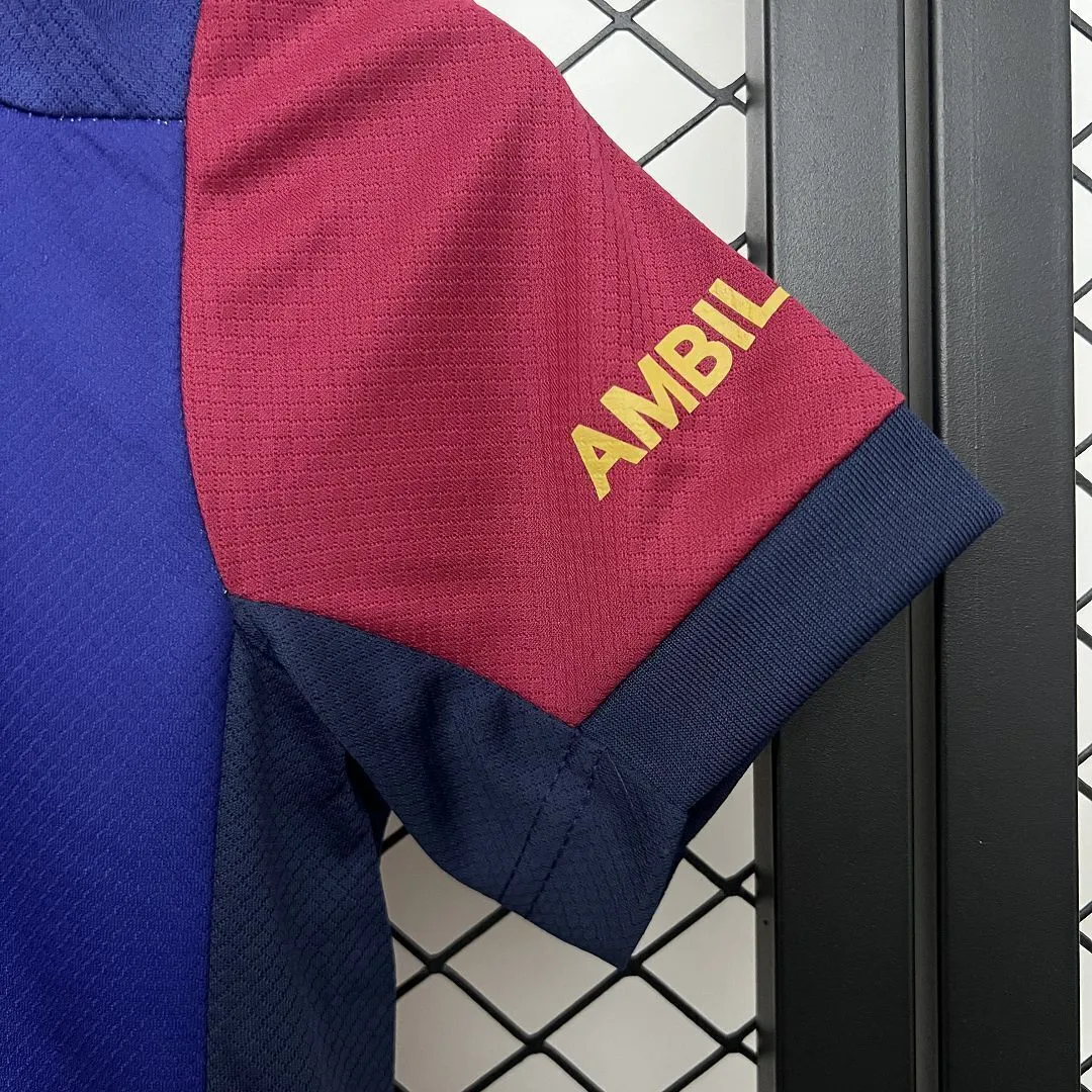 Barcelona x Travis Scott 2025-26 Home Kids Short Sleeve Kit Fan Version