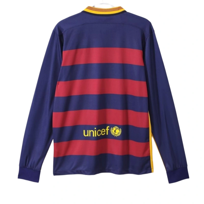 15-16 Barcelona Retro Home Long Sleeve Football jersey Fan Version