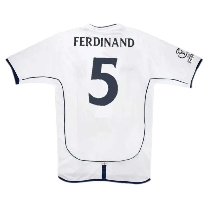 2002 England Retro Soccer Jersey Home Replica World Cup