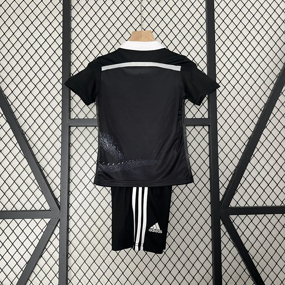 Real Madrid 14-15 Third Retro Kid Kits Black Jersey