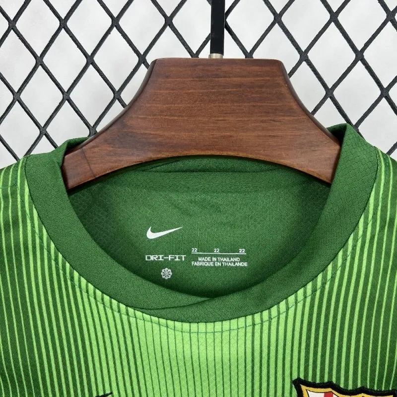 2025-26 Barcelona Goalkeeper Kids Football jersey Kit jersey+Shorts