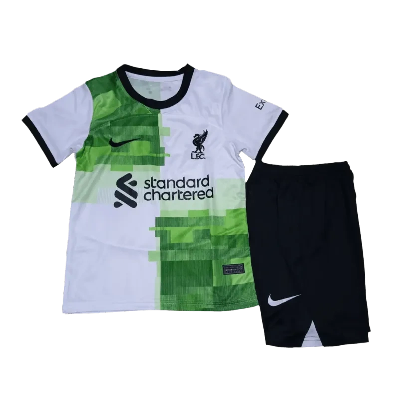 23-24 Kids Liverpool Away Whole Kit Jersey+Shorts+Socks