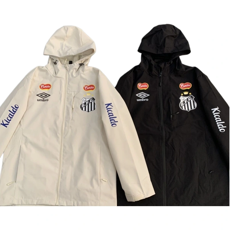 2026-27 Santos Long sleeved Jacket Training Clothing Black and White