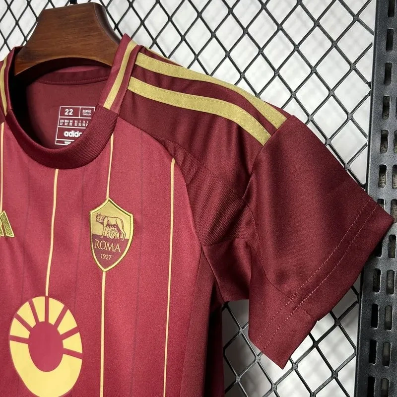 24-25 AS Roma Home Kids Kit Jersey+Shorts