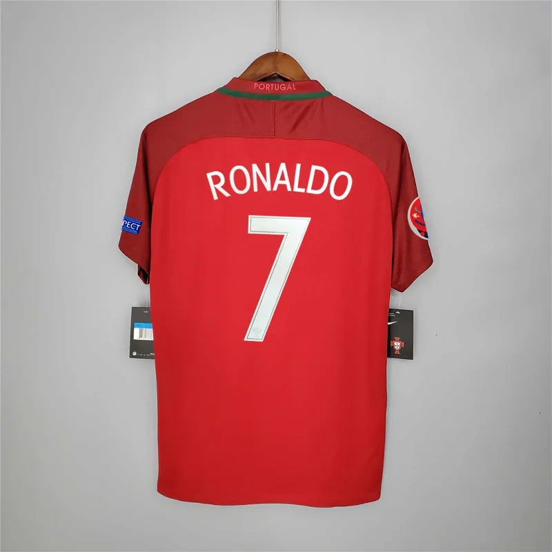 2016 Portugal Retro Jersey Home Euro Cup