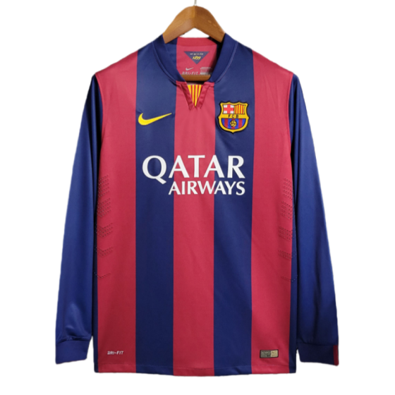 14-15 Barcelona Retro Home Long Sleeve Football jersey