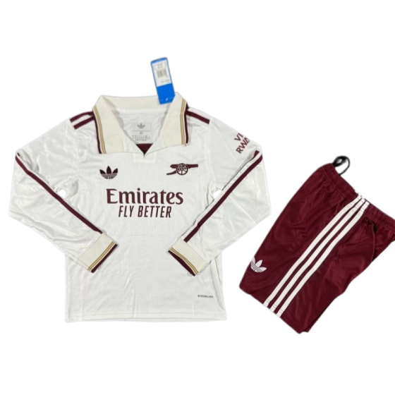 Arsenal 2025-26 Third Away Long Sleeve Kids Fan Version Football Kit &amp; Jersey