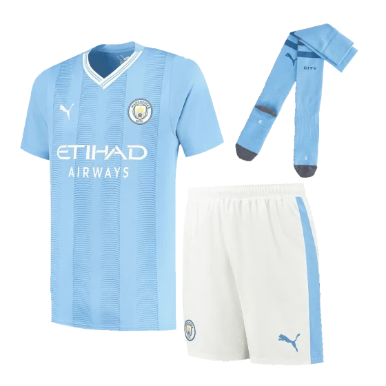2023/24 Manchester City Home Whole Kit(Jersey+Shorts+Socks)