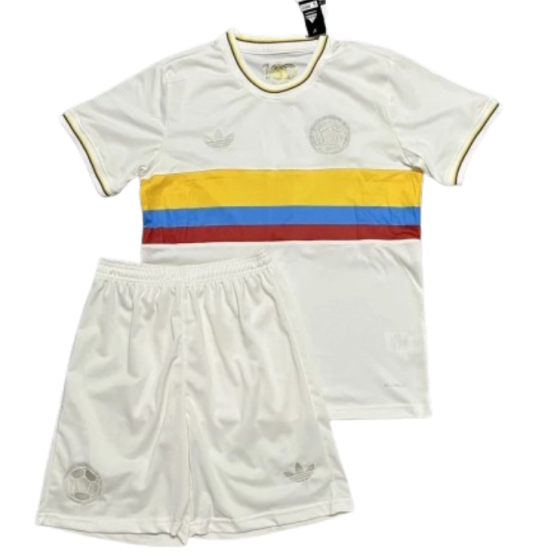Colombia 24-25 Nation 100th Anniversary Special Edition Kids Kits White Jersey
