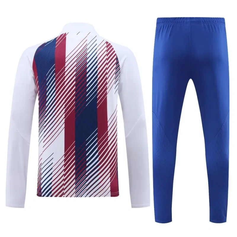 23-24 Barcelona Zipper Sweatshirt Kit(Top+Pants) White