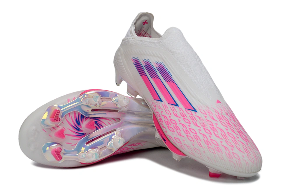 F50+series fully knitted waterproof FG Football Shoes without shoelaces