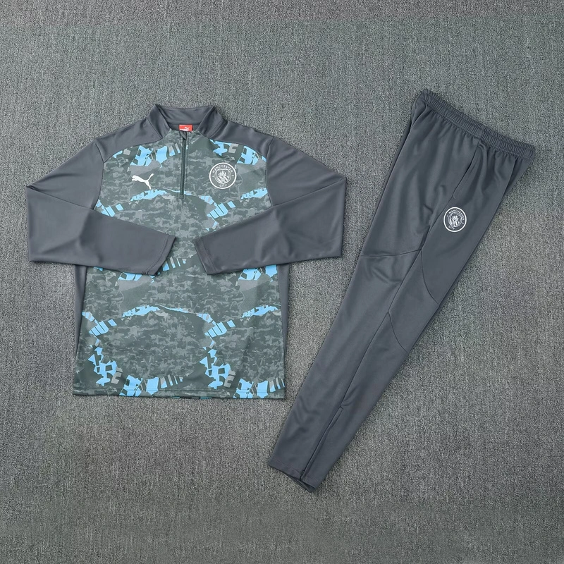 2025-26 Manchester City Training Kits Long Grey Football Track suits