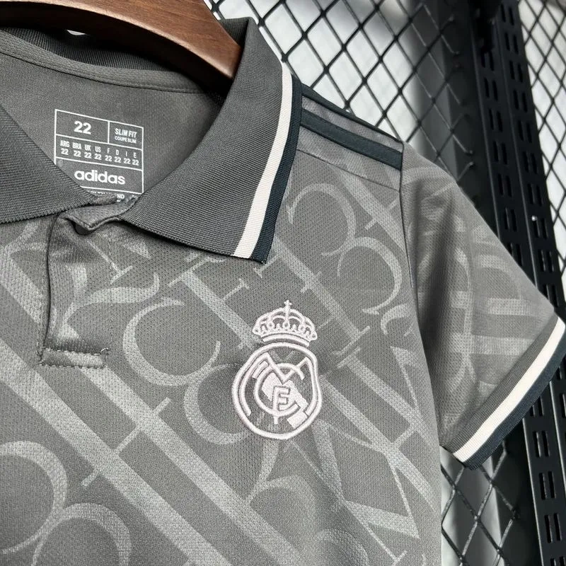 Real Madrid 24-25 Third Away Grey Kids Kits Jersey+Shorts