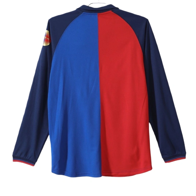 1999/2000 Retro Barcelona Home Long sleeves 100th Anniversary Version Football jersey