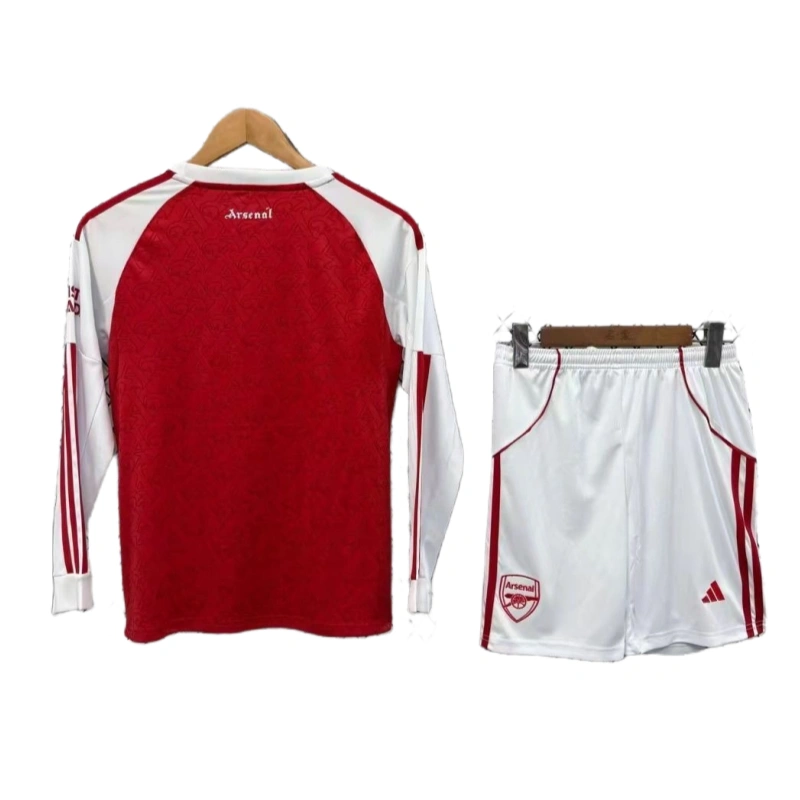 Arsenal 2025-26 Custom Home Long Sleeve Kids Football Kit & Jersey